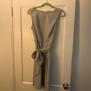 Blue and White Belted Anne Klein Dress